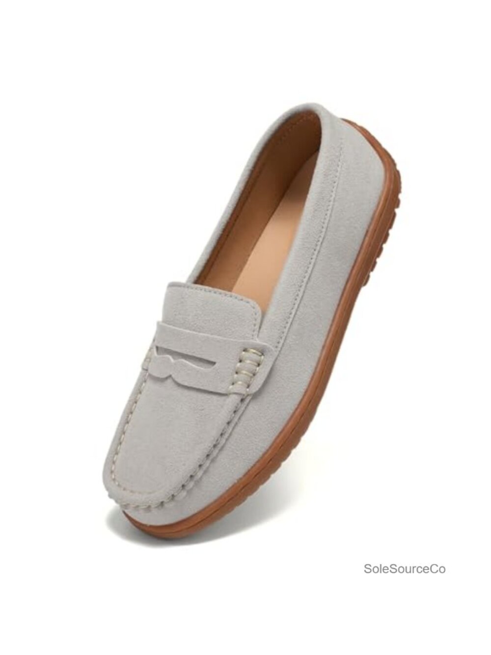 Penny Loafers Slip-On Suede Memory Foam Pointed Toe Business Casual